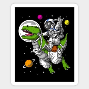 Space Astronaut Riding T-Rex Dinosaur Sticker